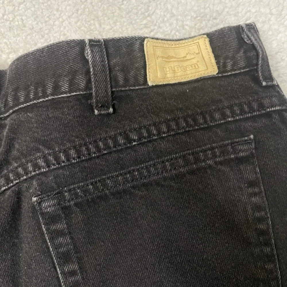 Vintage LL Bean Jeans Mens 40x30 Black Denim Straight Leg Mid Rise Made In USA